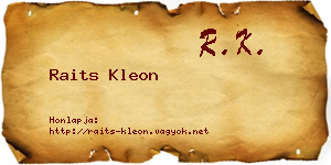 Raits Kleon névjegykártya